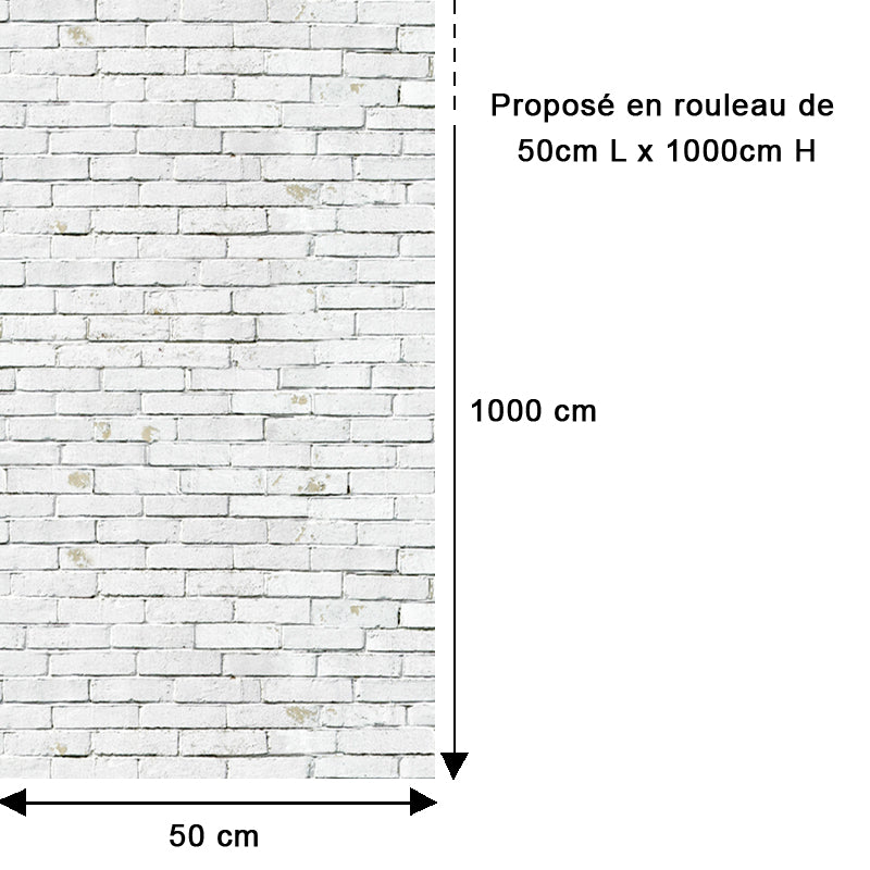 Papier peint brique blanche