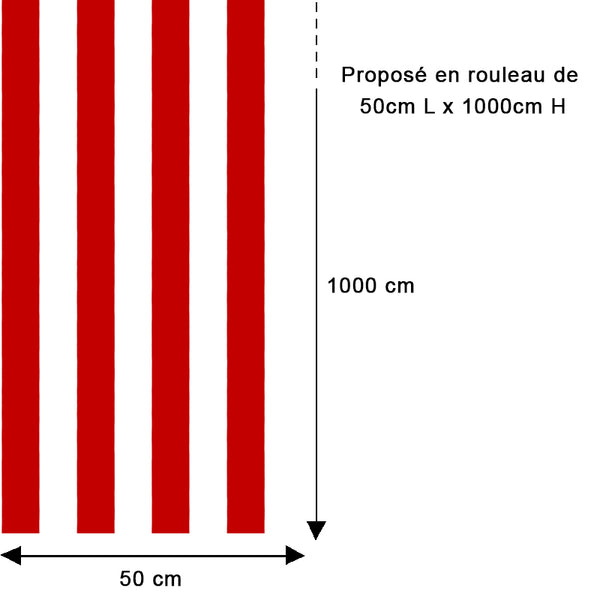 Papier peint rayures classiques rouge