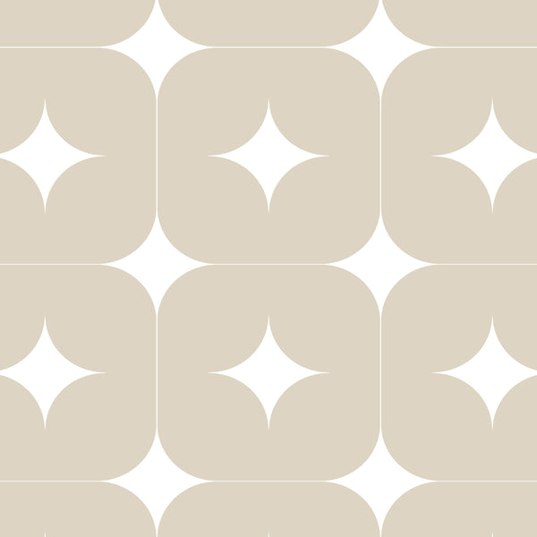 Papier peint géométrique art déco Tile Beige