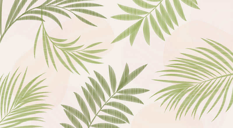 Papier peint feuilles tropicales Palms Vert
