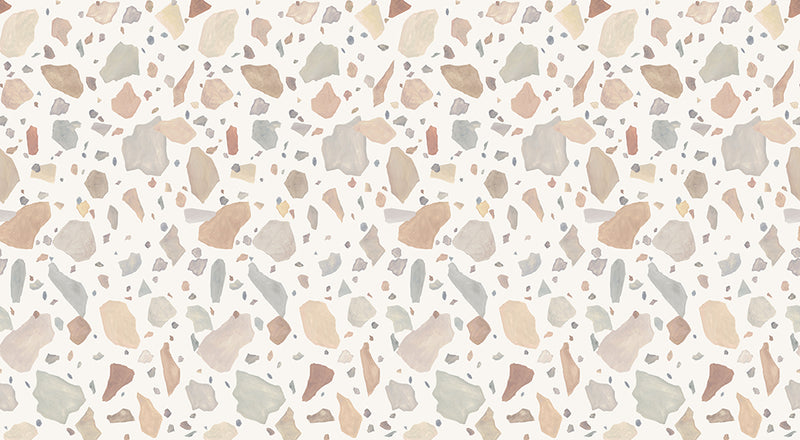 Papier peint contemporain Terrazzo grands motifs aquarelle