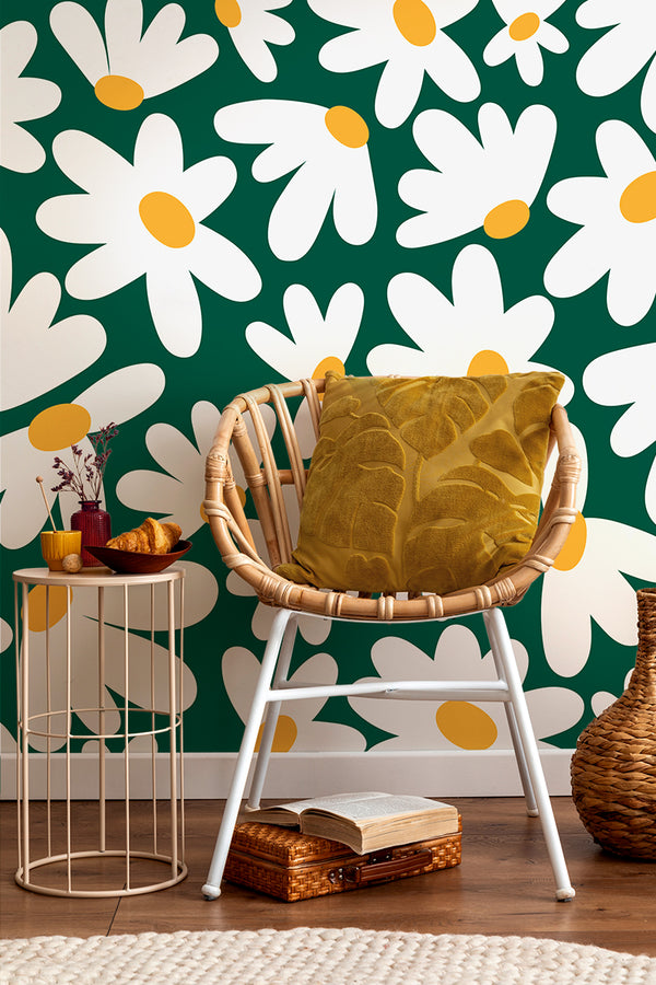 Papier peint panoramique motif marguerite Daisy