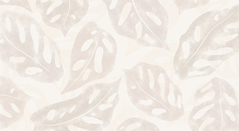 Papier peint végétal Monstera Adansonii Beige