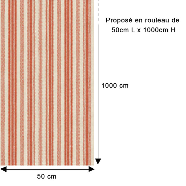 Papier peint tapisserie rayures tissées - Malmaison