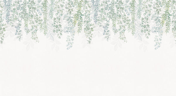 Papier peint panoramique végétal Cascade de Feuilles