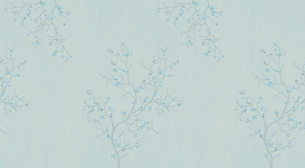 Papier peint fleur de cerisier Hanami Bleu