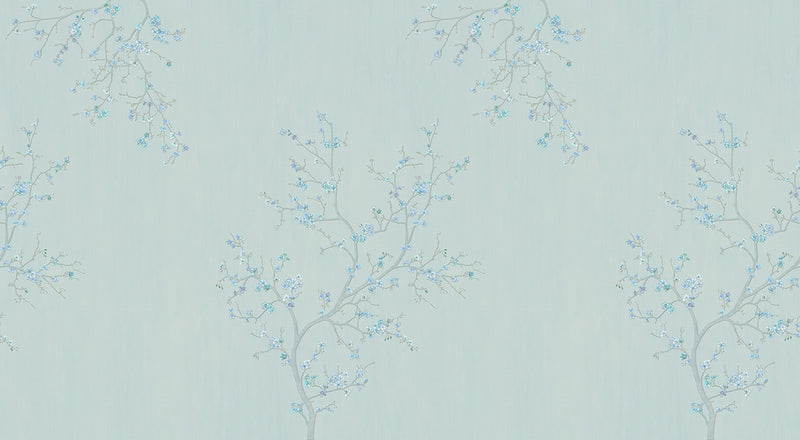 Papier peint fleur de cerisier Hanami Bleu